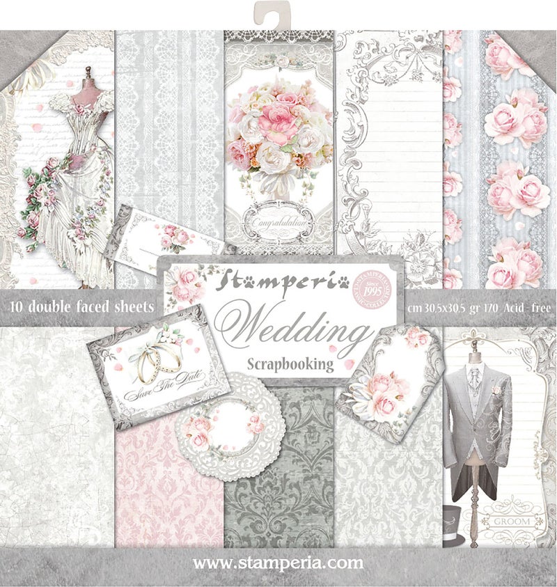 Stamperia Intl SBBL18 Wedding Double Sided Paper Pad (10/Pack), 12" x 12" - Image 2